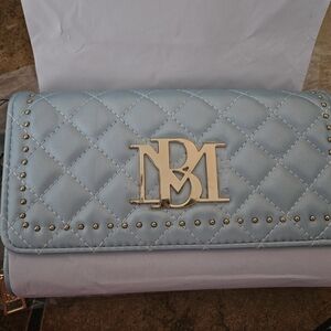 Badgley Mischka Sky Blue Quilted Wallet